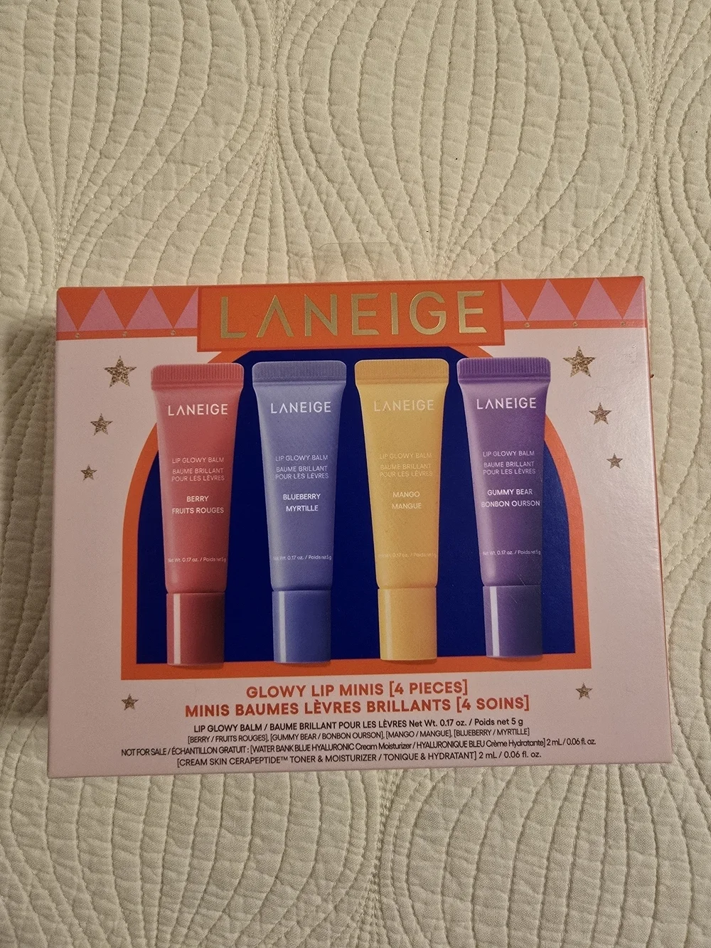 NIB Laniege Glowy Lip Minis 4 Piece Set